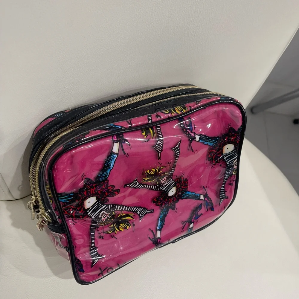 Betsey Johnson Pink Y2K Betseyville Graphic Cosmetic Bag